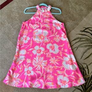 Lilly Pulitzer Pink Floral Halter Dress